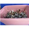 Image 2 : Tub of Vintage Used Auto Locks and Other Auto Parts
