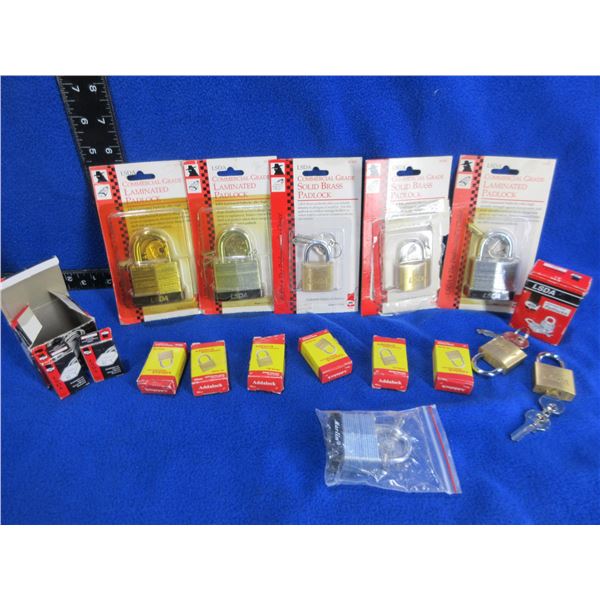 NEW - Lot of 17 Assorted Padlocks - LSDA, Addalock, Marlin