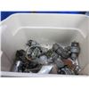 Image 2 : Tub of Vintage Used Auto Locks and Other Auto Parts