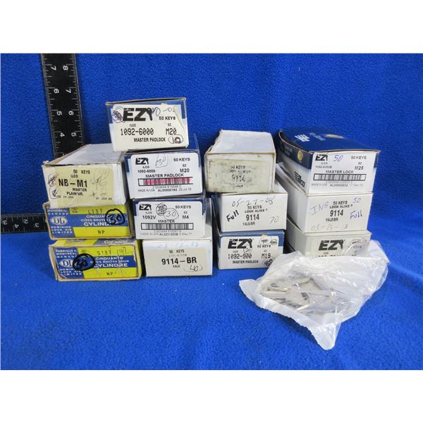 Lot of Approx. 439 Misc. Key Blanks - Master Padlock, Yale 9114, Etc.