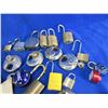 Image 2 : Lot of 28 Misc. Combination, Disc, Key Padlocks & Parts - Some Have Keys