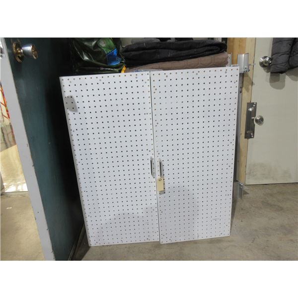 Wall Mount Pegboard Key Display Cabinets w/ Storage Shelves Inside - PICK UP ONLY