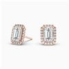 Image 1 : Gold & Lab Emerald Cut Diamond 4 Cts Ear Studs