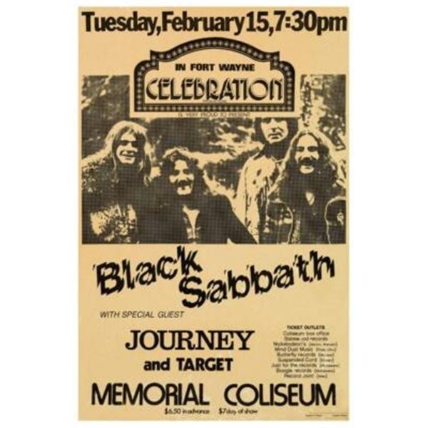 1977 Black Sabbath Concert -  Vintage Inspired Concert Poster 12" x 18"