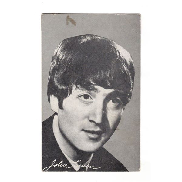 Signed Photo , John Lennon , 9 cm x 14 cm Exhibit Card