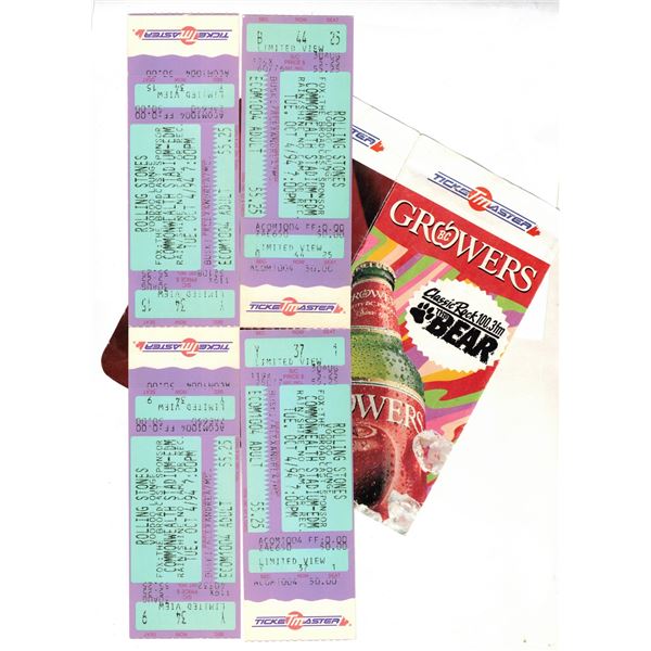 TWO Tickets Rolling Stones Commonwealth Stadium Oct 4, 1994
