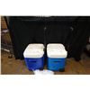 Image 7 : Qty 2 Igloo Ice Cube Wheeled Coolers w/ Misc Cups