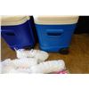 Image 8 : Qty 2 Igloo Ice Cube Wheeled Coolers w/ Misc Cups