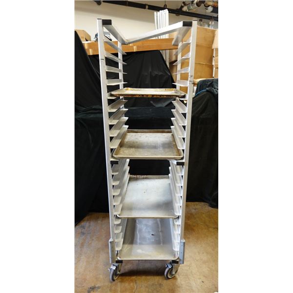 NewAge Industrial Pan Cooler Rack 20" x 26" x 69"H (rubber tires cracking)