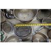 Image 9 : Multiple Metal Kitchen Essentials: Food Storage Containers, Some Lids, Stock Pots, Colander, UtensiL