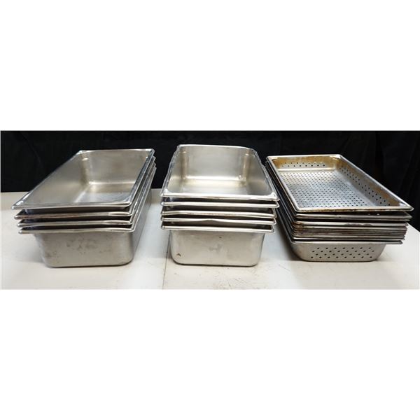 Multiple Metal Kitchen Food Storage Containers, Some Perforated, Misc Sizes