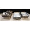 Image 1 : Multiple Metal Kitchen Food Storage Containers, Some Perforated w/ Round Lids, Misc Sizes