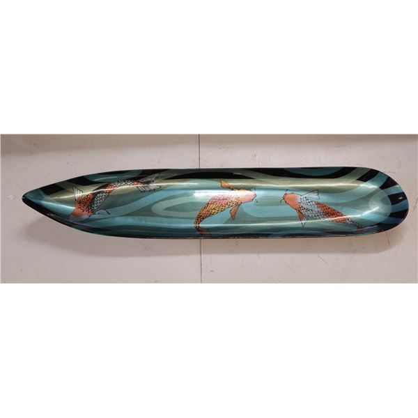 Long Koi Fish Motif Serving Tray 46" x 9.5" x 3.5"H