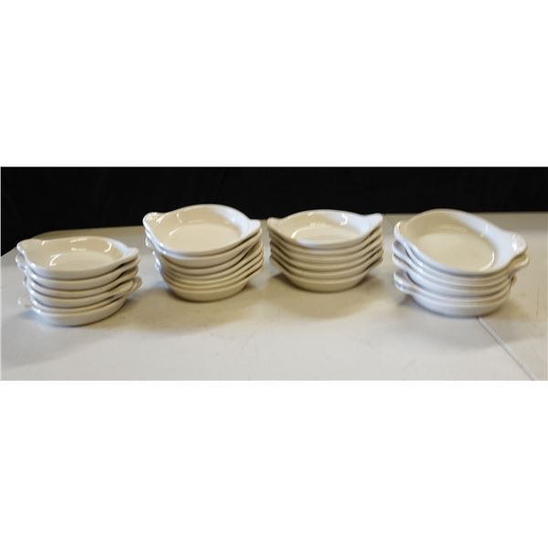 Qty Approx. 25 Individual-Sized Casserole Dishes Marked DC434/DC433 USA, 6.5" Dia & 5.5" Dia