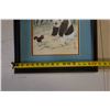 Image 7 : Panda w/ Squirrel Artwork w/ Asian Calligraphy Mark, Framed & Matted 16.5" x 18"