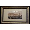 Image 1 : Floating Gondolas Fronting MSC Cruise Ship Artwork, Framed & Matted 47" x 29"