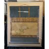 Image 1 : Very Large Asian Scroll Peony Artwork w/ Maker's Mark, In Acrylic Casing 52" x 67"