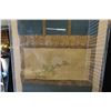 Image 3 : Very Large Asian Scroll Peony Artwork w/ Maker's Mark, In Acrylic Casing 52" x 67"