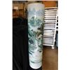 Image 4 : Very Tall Porcelain Cylinder Vase w/ Asian Landscape & Calligraphy 16" Dia, 62"H