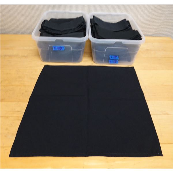 Qty 84 Black Cloth Napkins 19" x 19"