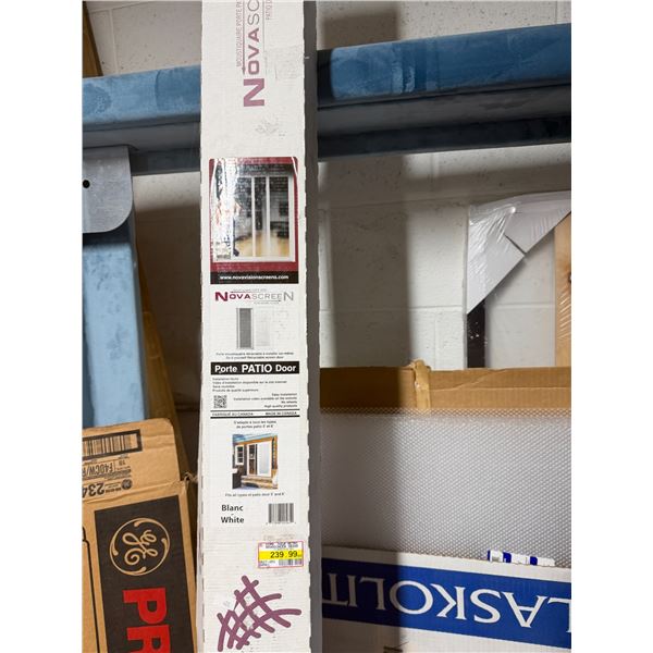Retractable white Nova screen patio door screen 36 x 80