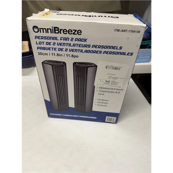 Omni breeze Personal fan 2 pack