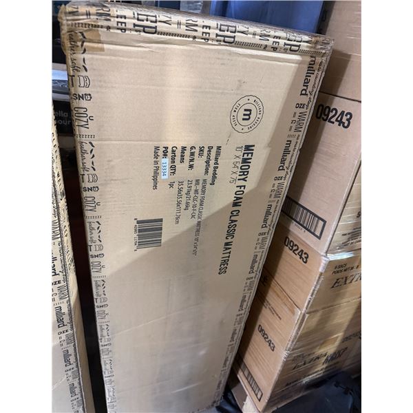 Memory foam classic mattress 10" x 54" x 75"