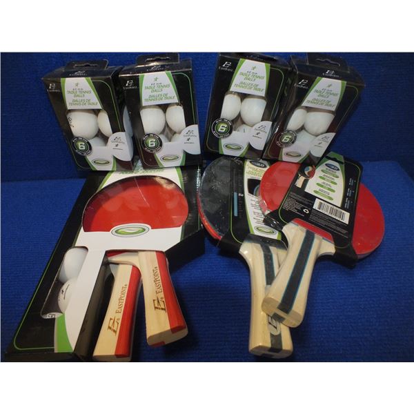 4 Ping Pong Paddles w/ Balls