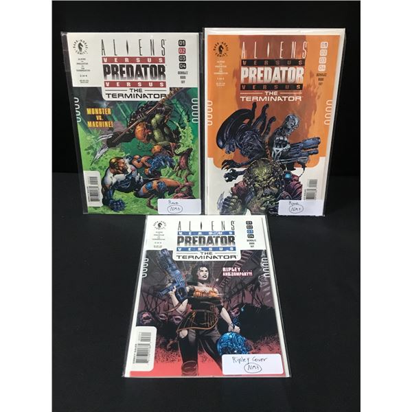 LOF OT 3 ALIENS VERSUS PREDATOR VERSUS THE TERMINATOR #1-3 OF 4  COMICS - DARK HORSE COMICS