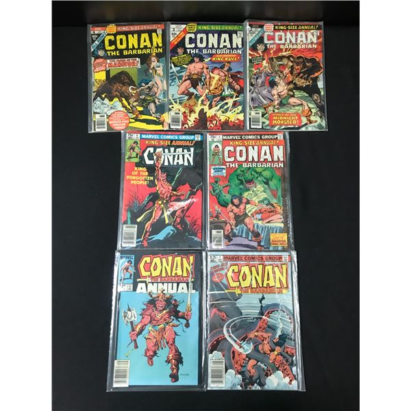 LOT OF 7 CONAN THE BARBARIAN COMICS - MARVEL COMICS