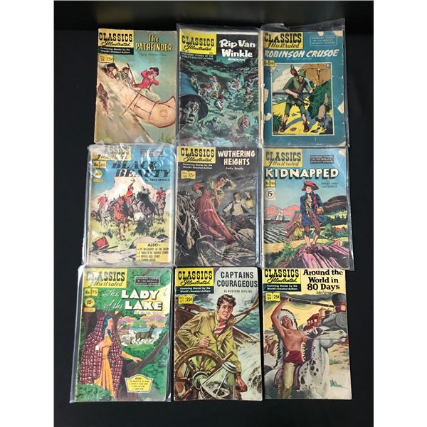 LOT OF 9 CLASSICS ILLUSTRATED COMICS