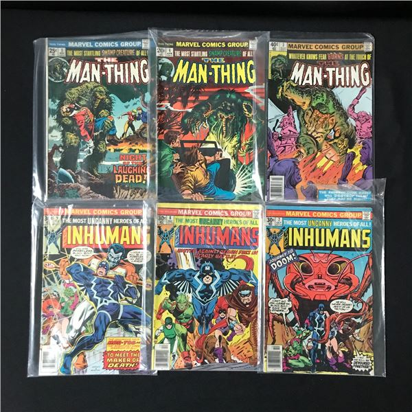 LOT OF 6 MARVEL COMICS INCLUDING SWAMP THING AND INHUMANS