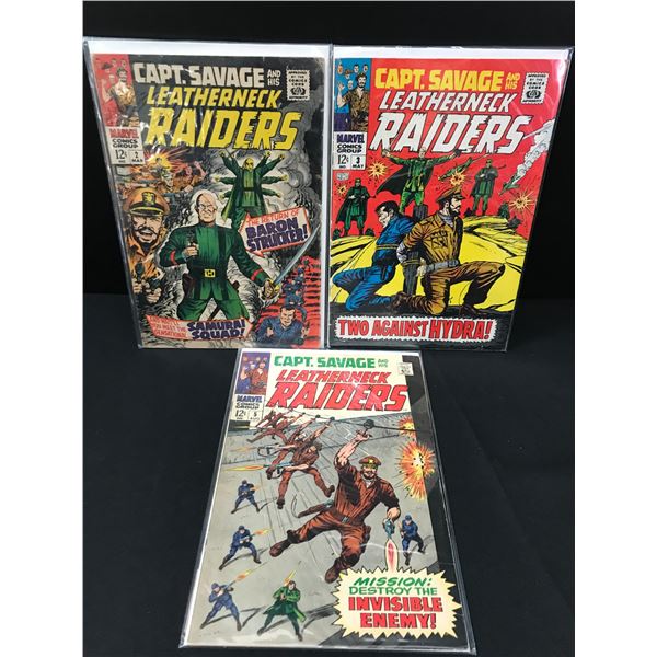LOT OF 3 CAPT. SAVAGE AND HIS LEATHERHEAD REDNECKS #2,3 & 5 - MARVEL COMICS