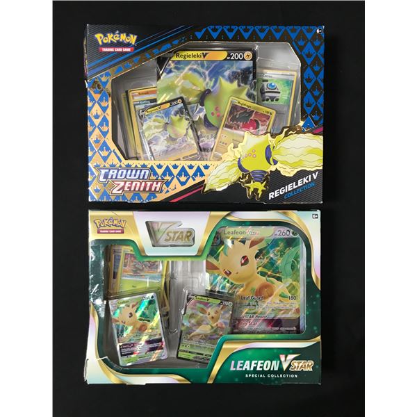 LOT OF 2 POKEMON TCG BOXES CROWN ZENITH & LEAFEON V STAR BOXES