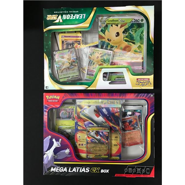 LOT OF 2 POKEMON TCG BOXES - LEAFEON V STAR & MEGA LATIAS EX