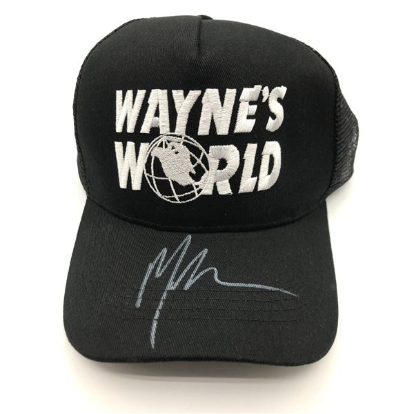 MIKE MYERS SIGNED WAYNE'S WORLD CAP - KB COA