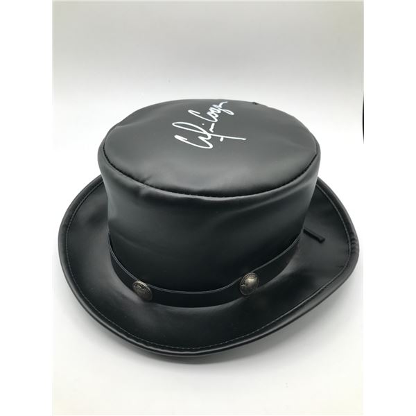 ALICE COOPER SIGNED BLACK TOP HAT - CELEBRITY AUTHENTICS COA COA
