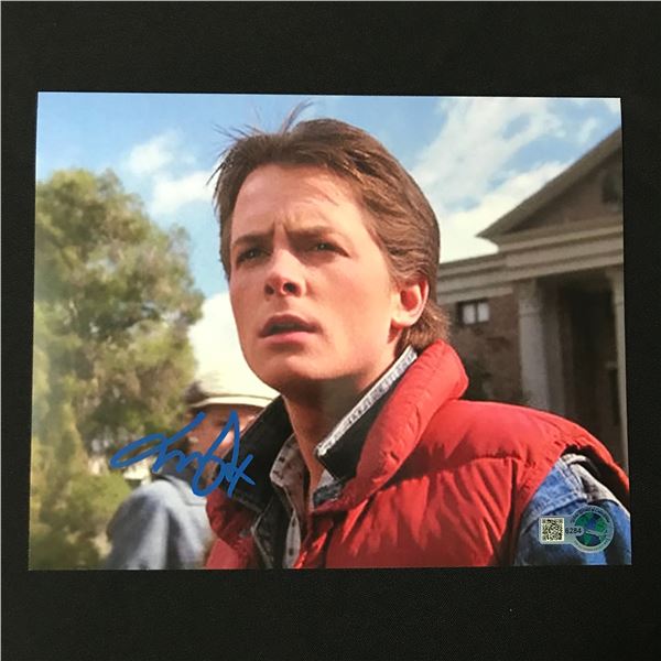 MICHAEL J FOX SIGNED BACK TO THE FUTURE 8X10 - WWOC COA