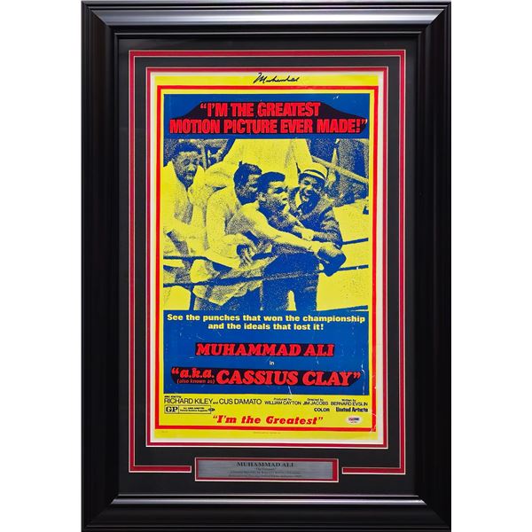Muhammad Ali Autographed Framed 14x22 Poster VINTAGE PSA COA