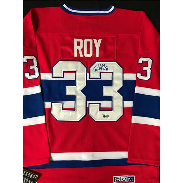 PATRICK ROY SIGNED AND INSCRIBED HOCKEY MONTREAL CANADIENS JERSEY - ACE COA