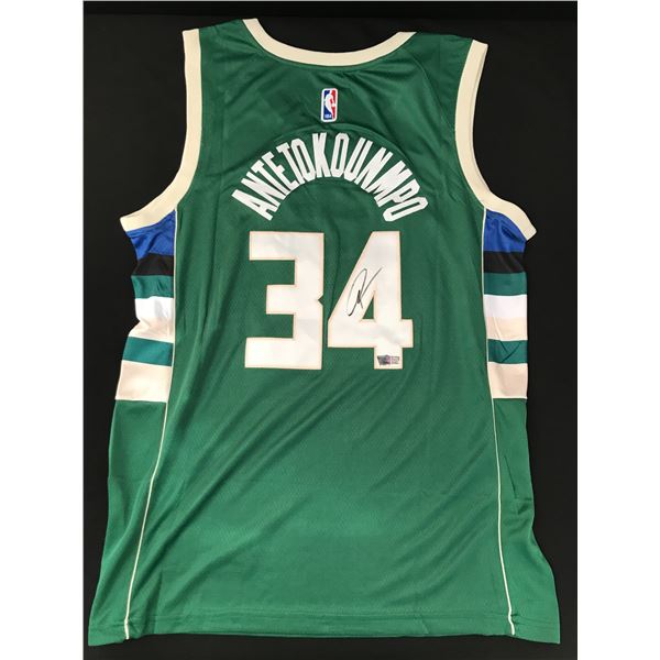 GIANNIS ANTETOKOUNMPO SIGNED MILWAUKEE BUCKS BASKETBALL JERSEY - ACE COA