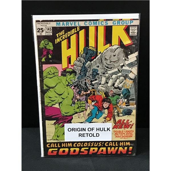 THE INCREIDBLE HULK #145 ORIGIN OF HULK RETOLD - MARVEL COMICS