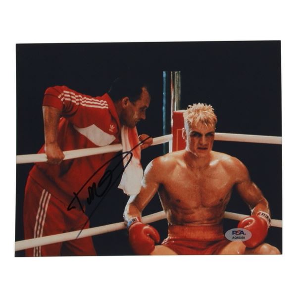 DOLPH LUNDGREN SIGNED ROCKY 8X10 - PSA COA