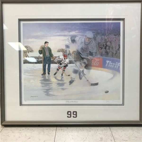 LTD EDITION JAMES LUMBERS A BOY AND HIS DREAM WAYNE GRETZKY CUSTOM FRAMED