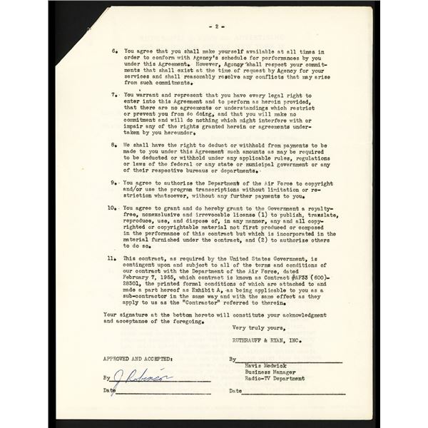 Jackie Robinson Autographed 1956 Greatest Sports Thrill Contract Brooklyn Dodgers Beckett