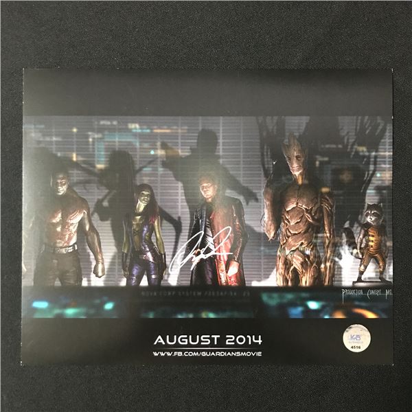 CHRIS PRATT SIGNED GUARDIANS OF THE GALAXY 8X10 - KB COA