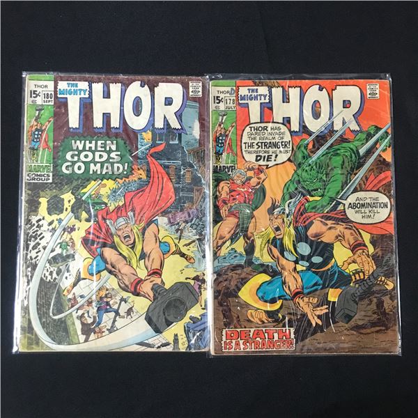 LOT OF 2 THE MIGHTY THOR COMICS #178 & #180 - MARVEL COMICS