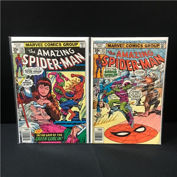 LOT OF 2 THE AMAZING SPIDERMAN COMICS #177-178 - MARVEL COMICS