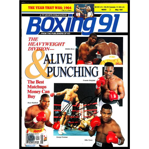 RIDDICK BOWE SIGNED BOXING MAGAZINE (BECKETT COA)