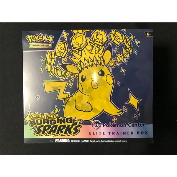 POKEMON TCG POKEMON CENTER SURGING SPARKS ETB SEALED TRADING CARDS BOX